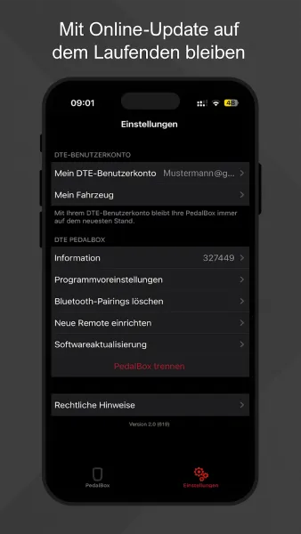 PedalBox Pro per App und FB steuerbar